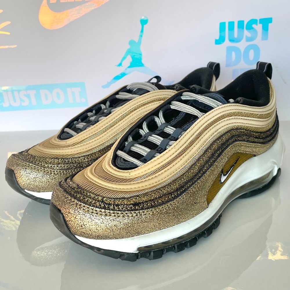 New Nike Air Max 97 Women's Shoes Sneakers Size 7 Gold Black DO5881-700